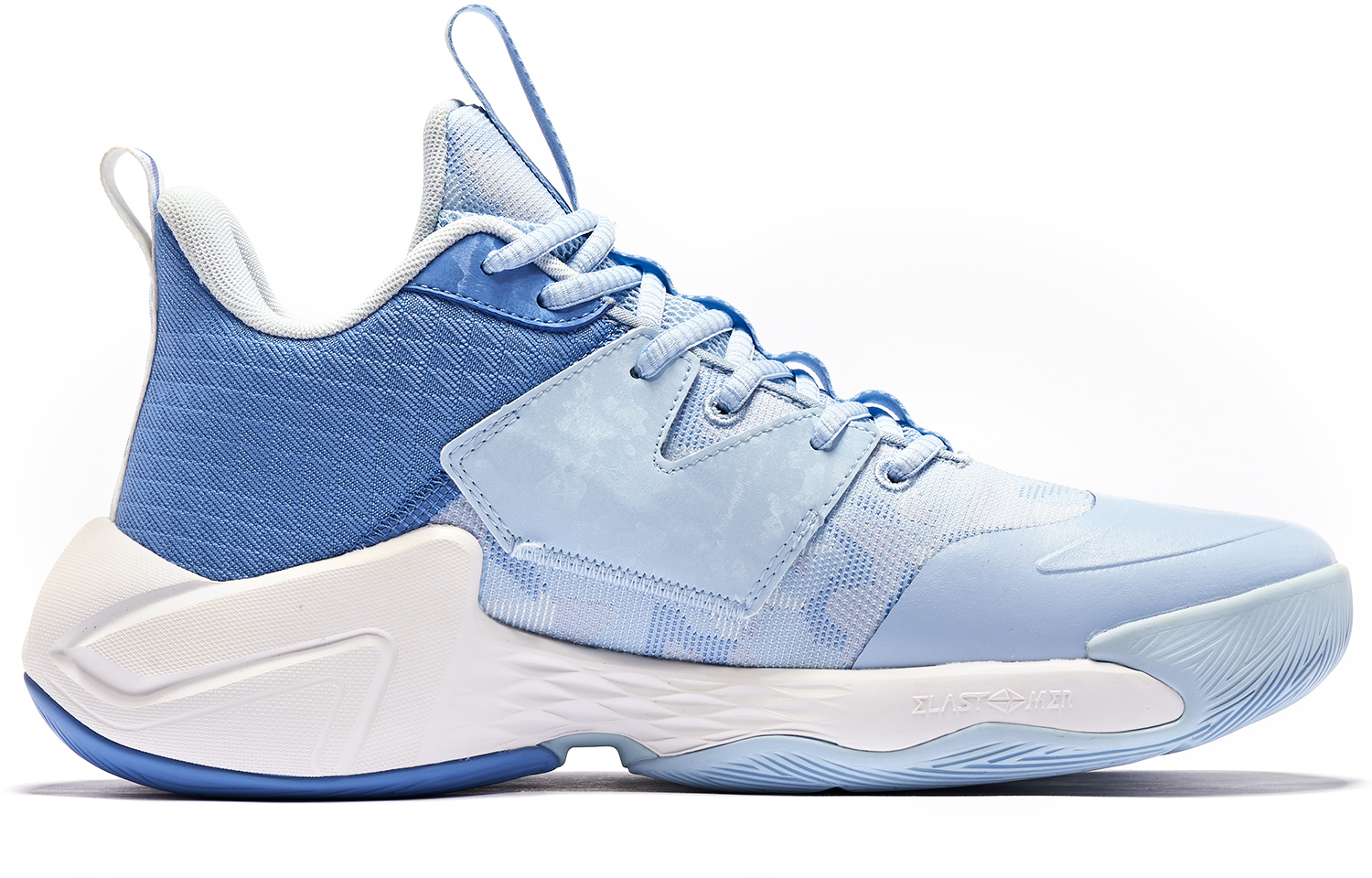 QIAODAN Iron Armor Slip Resistant Abrasion Resistant Mid top Basketball Shoes Men’s Blue
