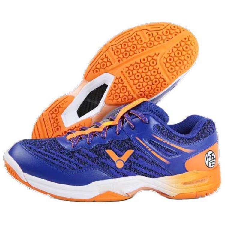 VICTOR Cushioning Breathable Low top Badminton Shoes Unisex Blue Orange