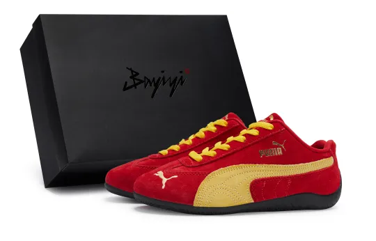 PUMA Speedcat Slip Resistant Abrasion Resistant Low top Training Shoes Unisex Red Gold