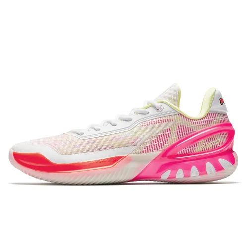 Anta Anta Instant 3 Peach Iced Tea A-SHOCK PRO LTR Liquid Rubber Professional Actual Combat Boost Start Shock Absorption and Wear Resistance Low-top Front Fork Carbon Plate Basketball Shoes Men's White Pink Orange