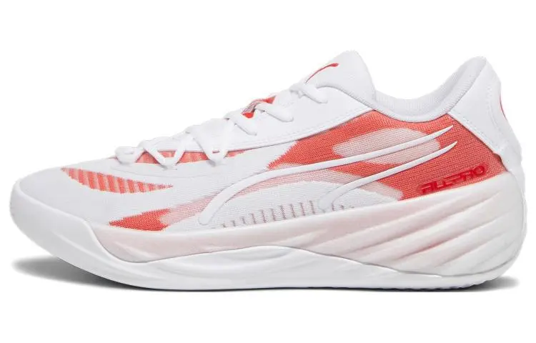PUMA All Pro Nitro Low top Basketball Shoes Unisex White Pink
