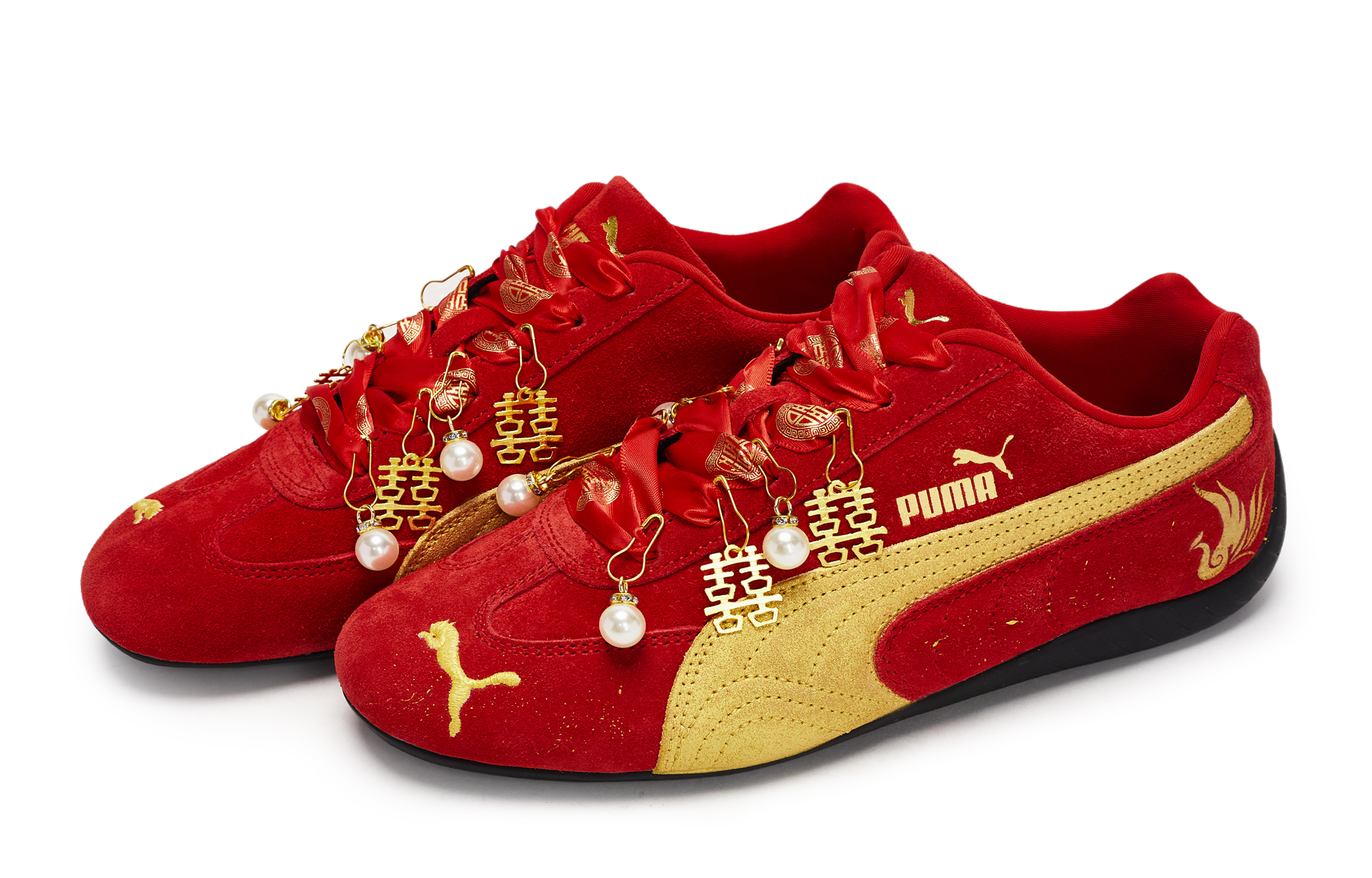 PUMA Speedcat Go Golden Feather Joy Low top Training Shoes Unisex Red Gold White
