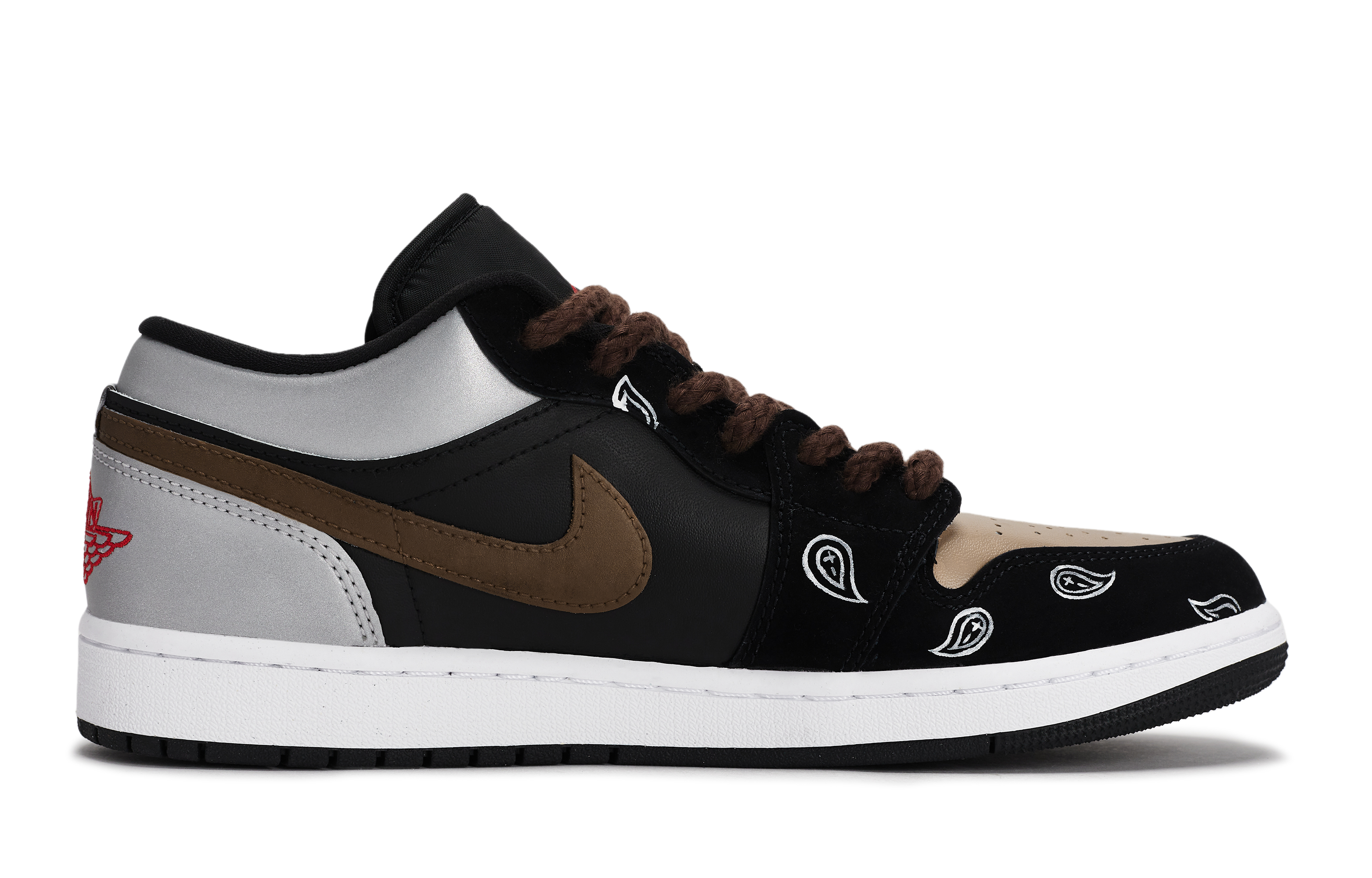 Jordan Air Jordan 1 Vintage Basketball Shoes Men’s Low Top Black/White/Gray/Silver