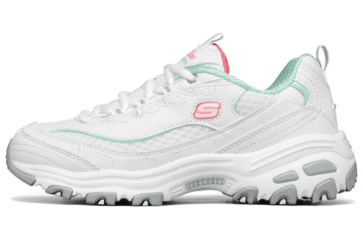 Skechers D'LITES 1.0 Cushioning Abrasion Resistant Breathable Low top Chunky Sneakers Women's White