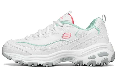 Skechers D'LITES 1.0 Cushioning Abrasion Resistant Breathable Low top Chunky Sneakers Women's White