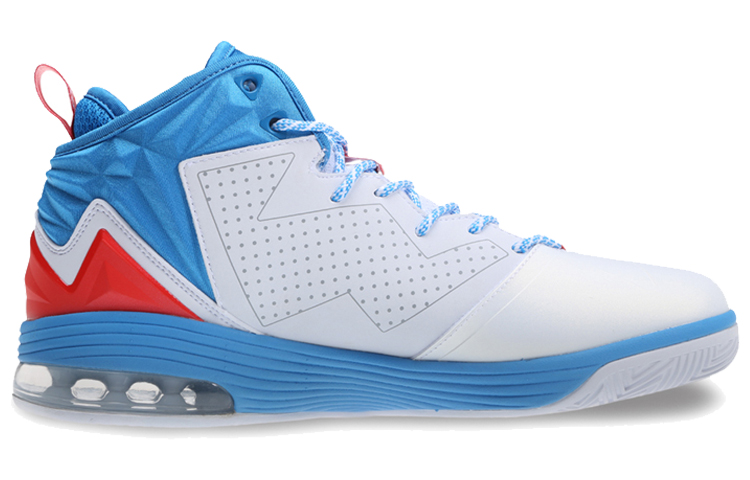 Anta Basketball Collection NBA Cushioning Slip Resistant Abrasion Resistant Mid top Basketball Shoes Men’s Blue White
