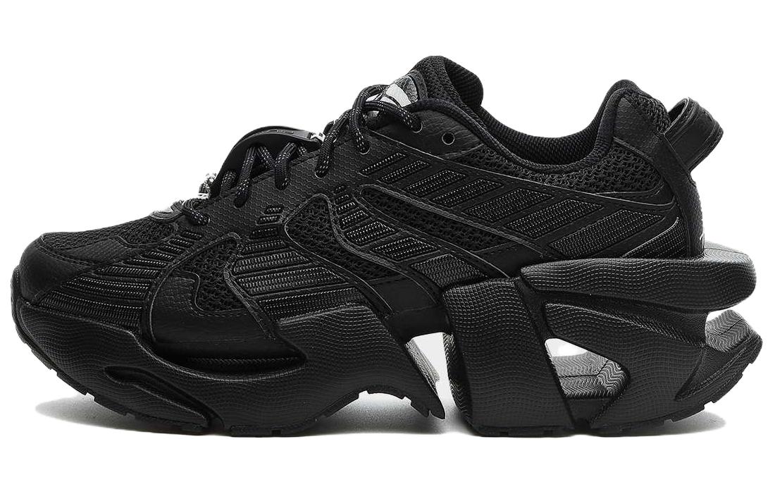 FILA Space Textile, Synthetic Leather Cushioning Abrasion Resistant Breathable Low top Chunky Sneakers Men's Black