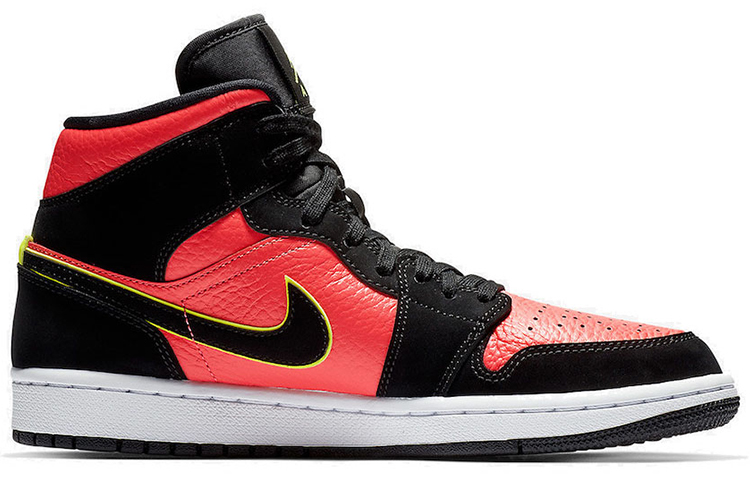 Jordan 1 Mid Black Hot Punch Women’s