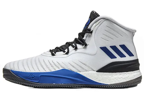 Adidas D Rose 8 fashion fabric non-slip wear-resistant mid-top basketball shoes men's white blue black