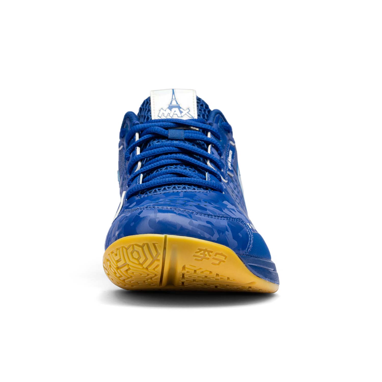 Li Ning Textile, Synthetic Leather Slip Resistant Abrasion Resistant Low top Badminton Shoes Unisex Blue Red
