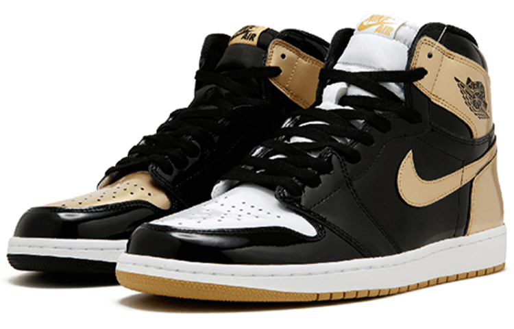 Jordan Air Jordan 1 Retro High Gold Top 3 OG model Yuanyang high-top basketball shoes men's black gold