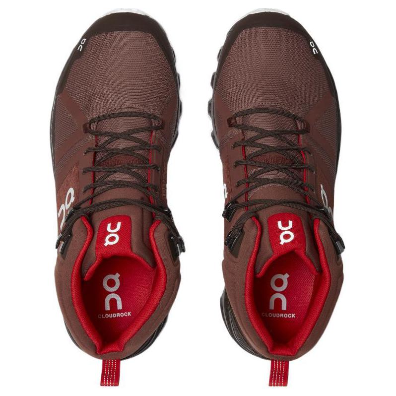 On Slip Resistant Abrasion Resistant High top Mountaineering Shoes Men’s Red Brown