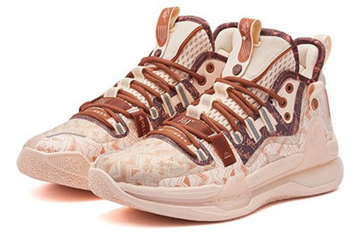 361° AG1 Pro Cushioning Anti-Slip And Wear-Resistant Mid-Top Basketball Shoes Shiny Bronzed
