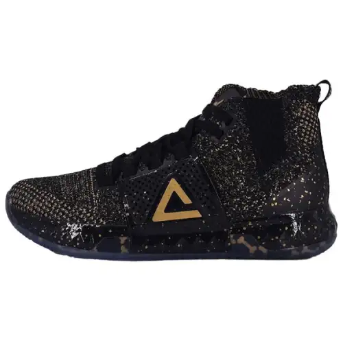 PEAK Howard 3 Cushioning Slip Resistant Abrasion Resistant High top Basketball Shoes Men's Black Gold