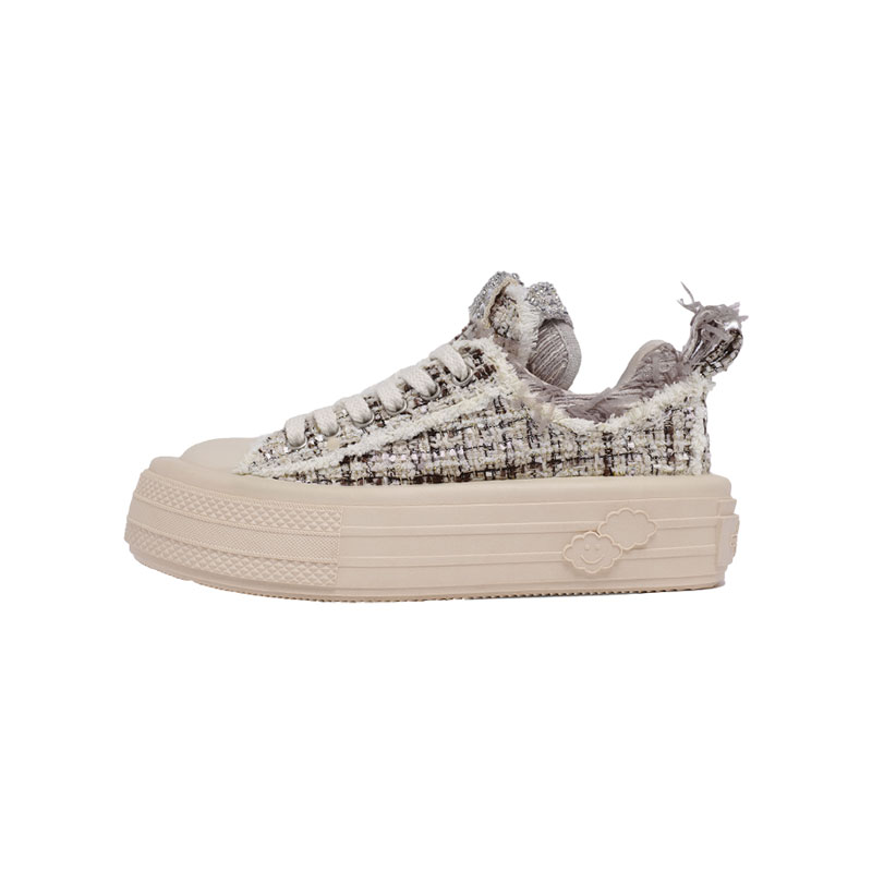 Foreshadow Double Uni 1.0 Platform Low top Canvas Shoes Women's Caramel Champagne