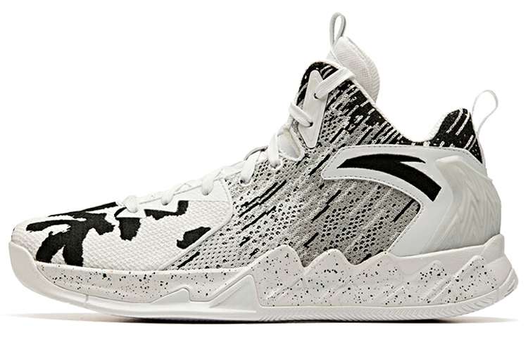 Anta KT2 Cushioning Slip Resistant Abrasion Resistant Breathable Mid top Basketball Shoes Men's White Black