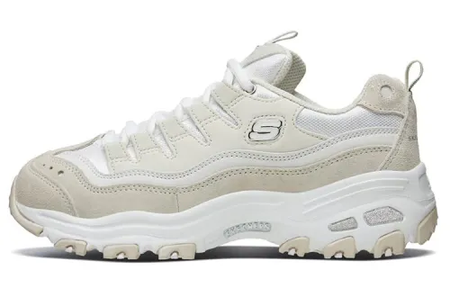 Skechers D'Lites 1.0 Fabric Low top Chunky Sneakers Women's Light Brown White