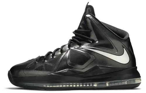 Nike Lebron 10 Carbon round toe lace-up non-slip wear-resistant high-top practical basketball shoes men's black