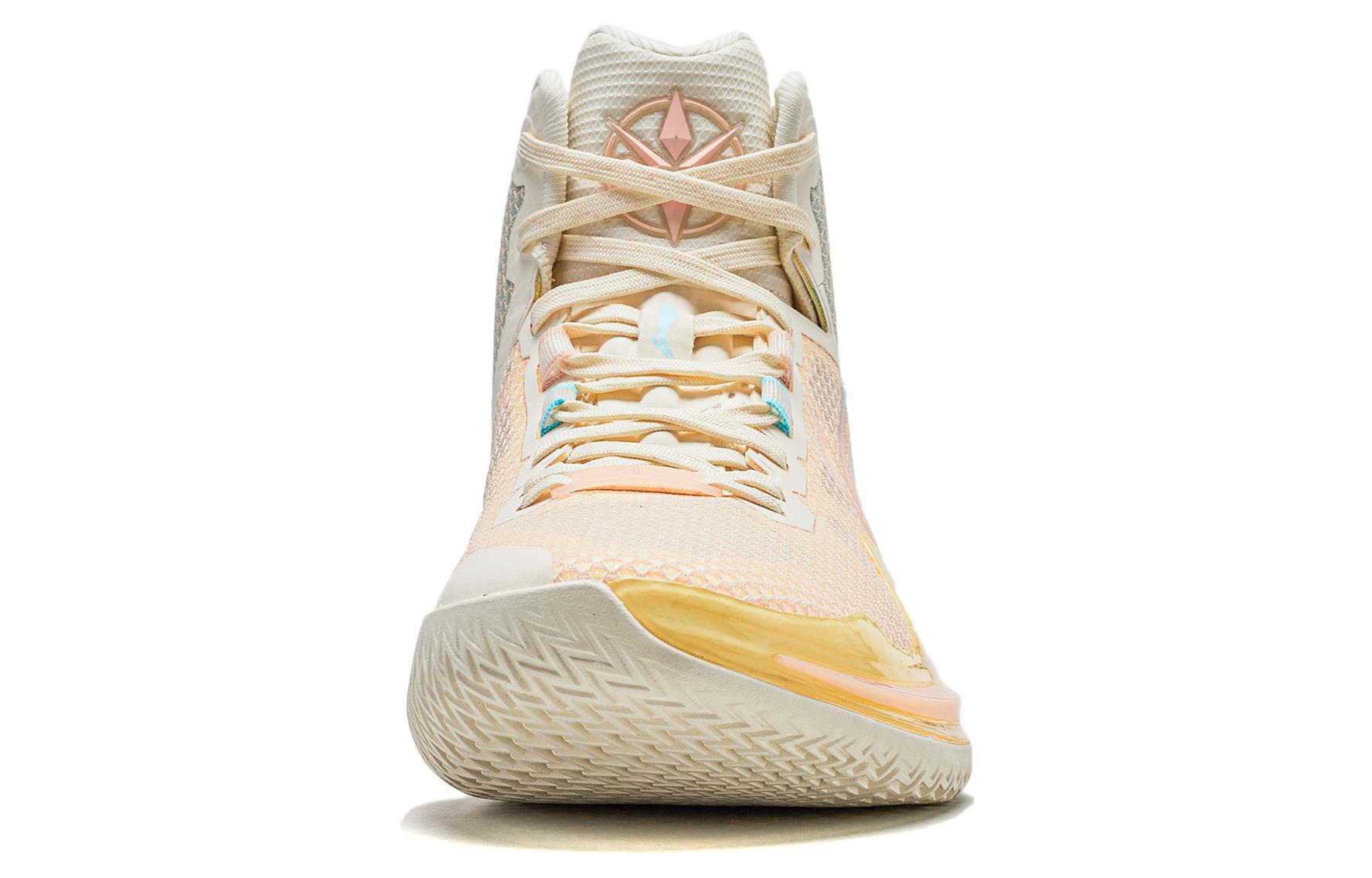 Li Ning Liren 4 Basketball Shoes Men’s Mid Top Neon Yellow/Light Old Gold/Cool Blue