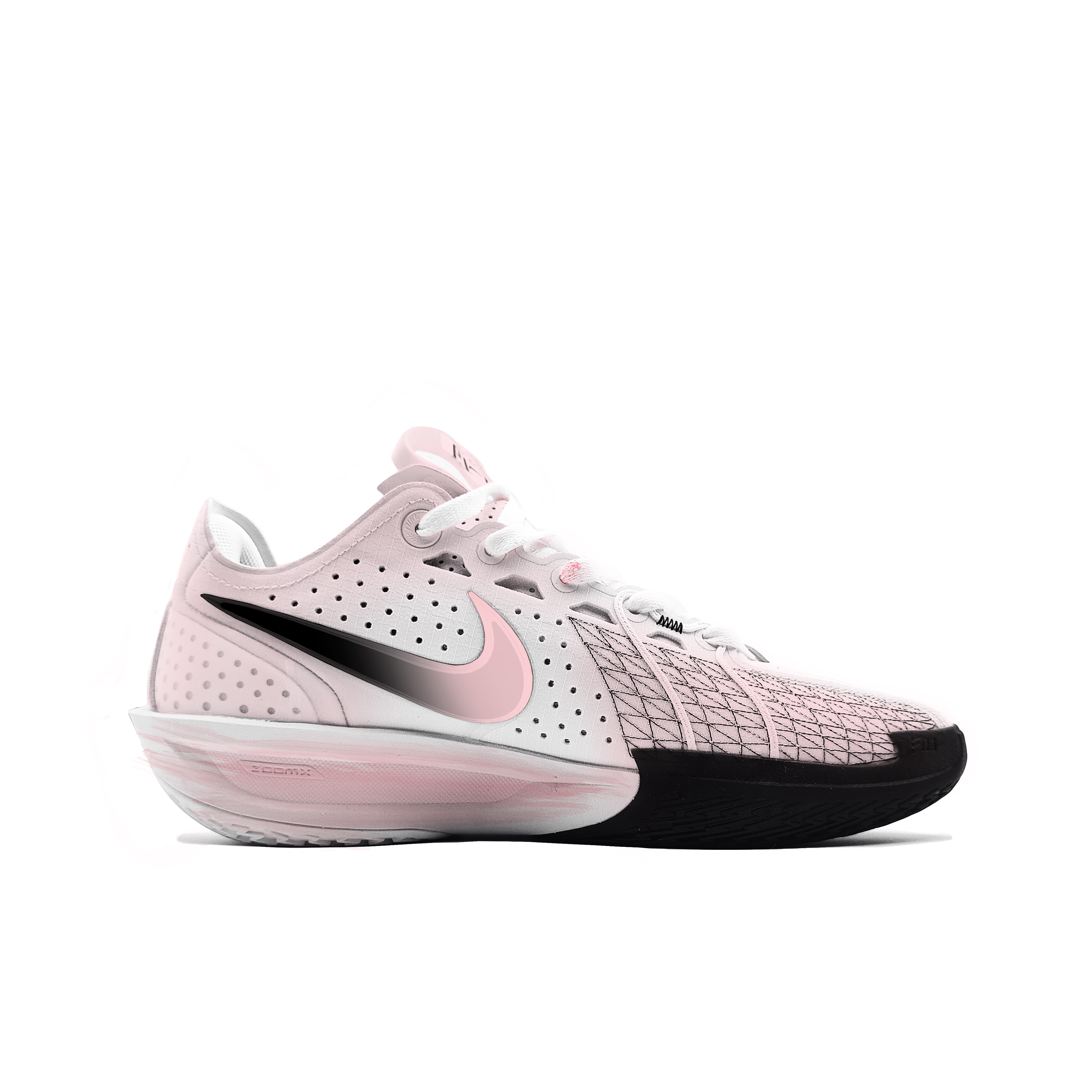 Nike Air Zoom G.T. Cut3 Pink Cherry Blossom Snow Low top Basketball Shoes Unisex Pink White Black