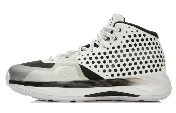LiNing Li Ning Wade ALLDAY All Day All Day Shock Absorbing Mid Top Basketball Shoes Men and Women Same Style Black and White