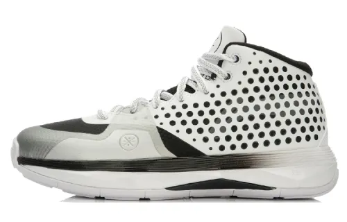 LiNing Li Ning Wade ALLDAY All Day All Day Shock Absorbing Mid Top Basketball Shoes Men and Women Same Style Black and White