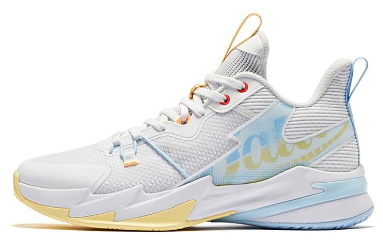 Jordan Shadow 4.0, comfortable and versatile, shock-absorbing, non-slip, wear-resistant, low-top basketball shoes, men's white, yellow and blue