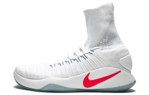Nike Hyperdunk 2016 FK 'USA Home' round toe lace-up non-slip lightweight high-top practical basketball shoes men's white