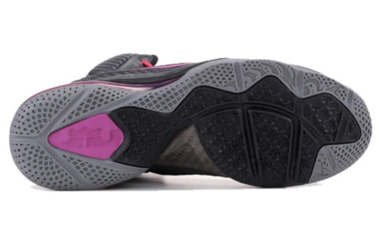 Мужские кроссовки Nike Lebron 9 Miami Nights (серые с черным) — 酷灰/活力紫/黑/樱桃红 — фото 5