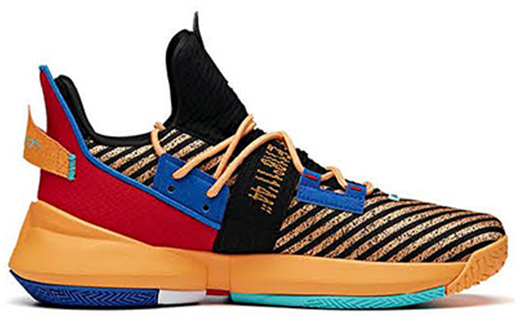 ANTA Airspace 2 Basketball Shoes Men’s Low Top Black/Yellow Orange/University Red