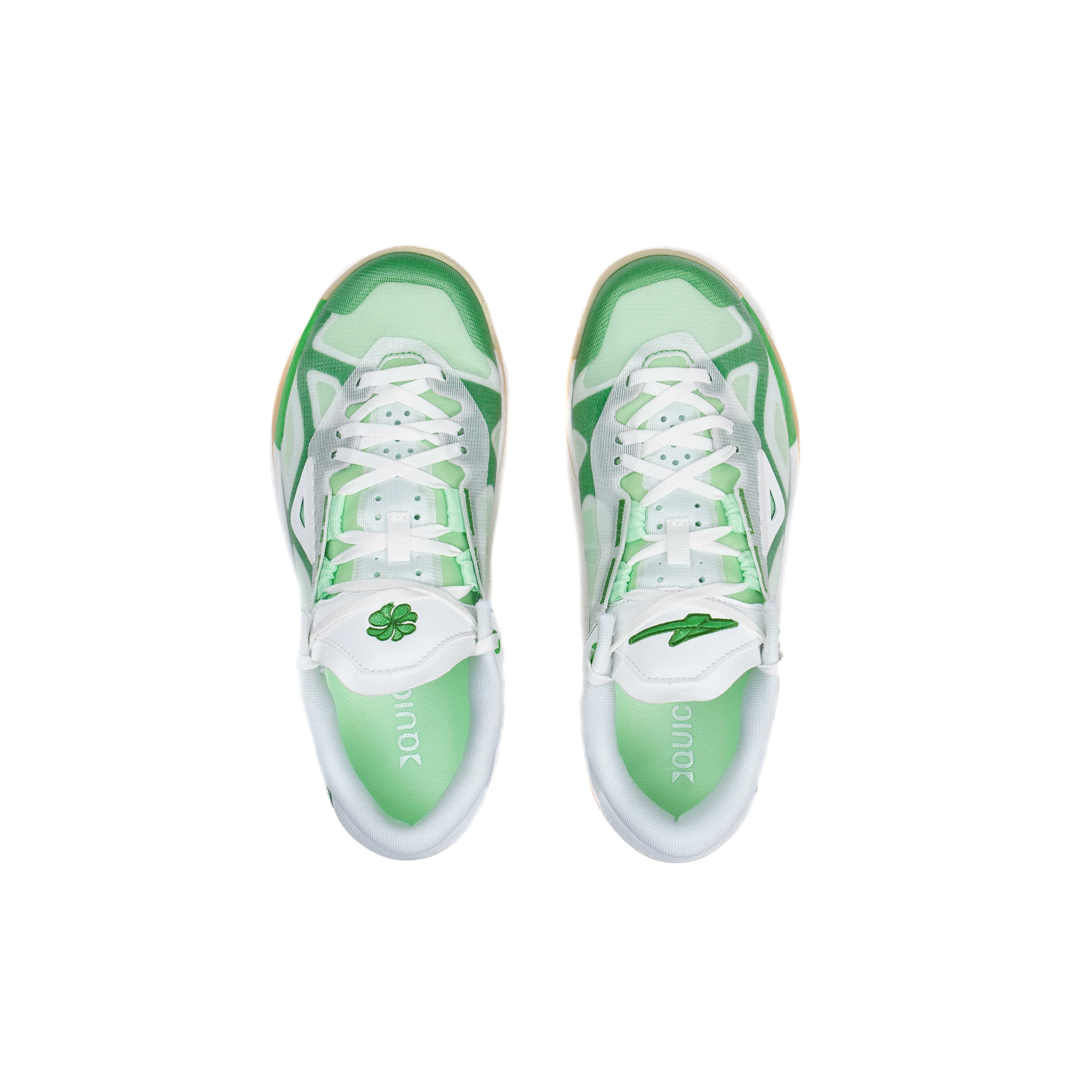 Serious Player Only Game1 Low Lucky Four Leaf Clover Low top Basketball Shoes Men’s White Green