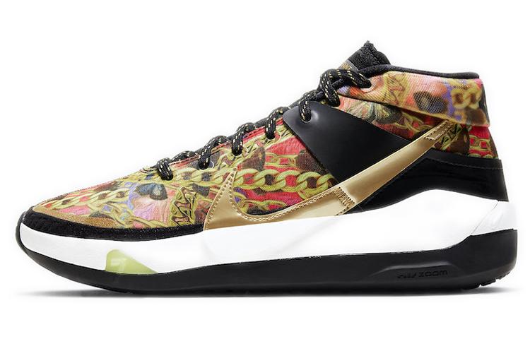 Nike KD 13 EP \"Butterflies and Chains\" Butterfly Fashionable and versatile Shock Absorbing and Anti-slip Middle Gang Practical Basketball Shoes Men and Women Same Model Black and Gold Color Domestic Version