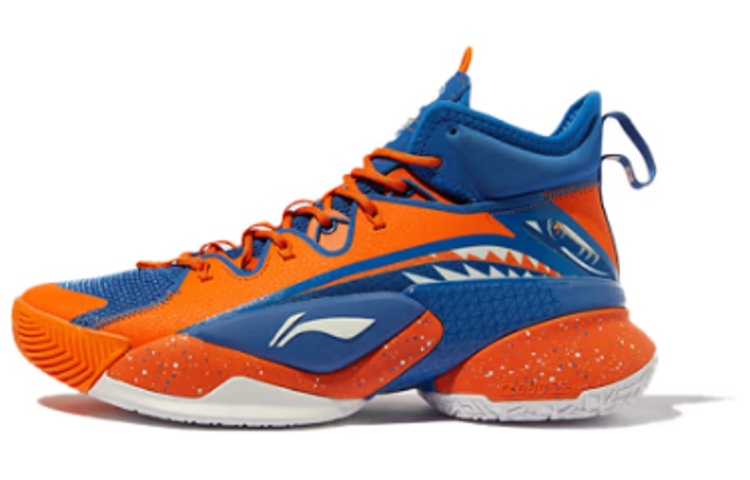 Li Ning Power 7 Premium Mid top Basketball Shoes Men’s Orange Blue