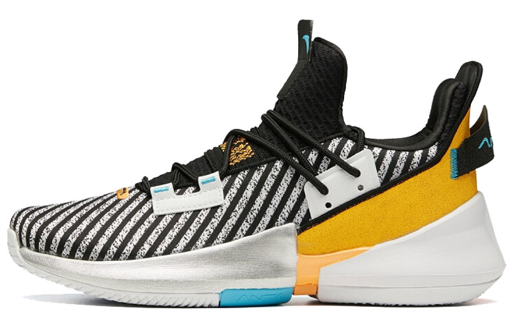 Anta Airspace 2 Low top Performance Basketball Shoes Men’s Black White Gold