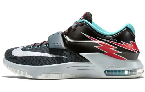 Nike KD 7 Flight Durant 7 Velcro stitching non-slip lightweight low-top practical basketball shoes men's black gray foreign version
