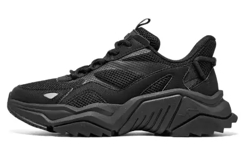 Skechers Synthetic Leather, Textile Low top Chunky Sneakers Women's Black
