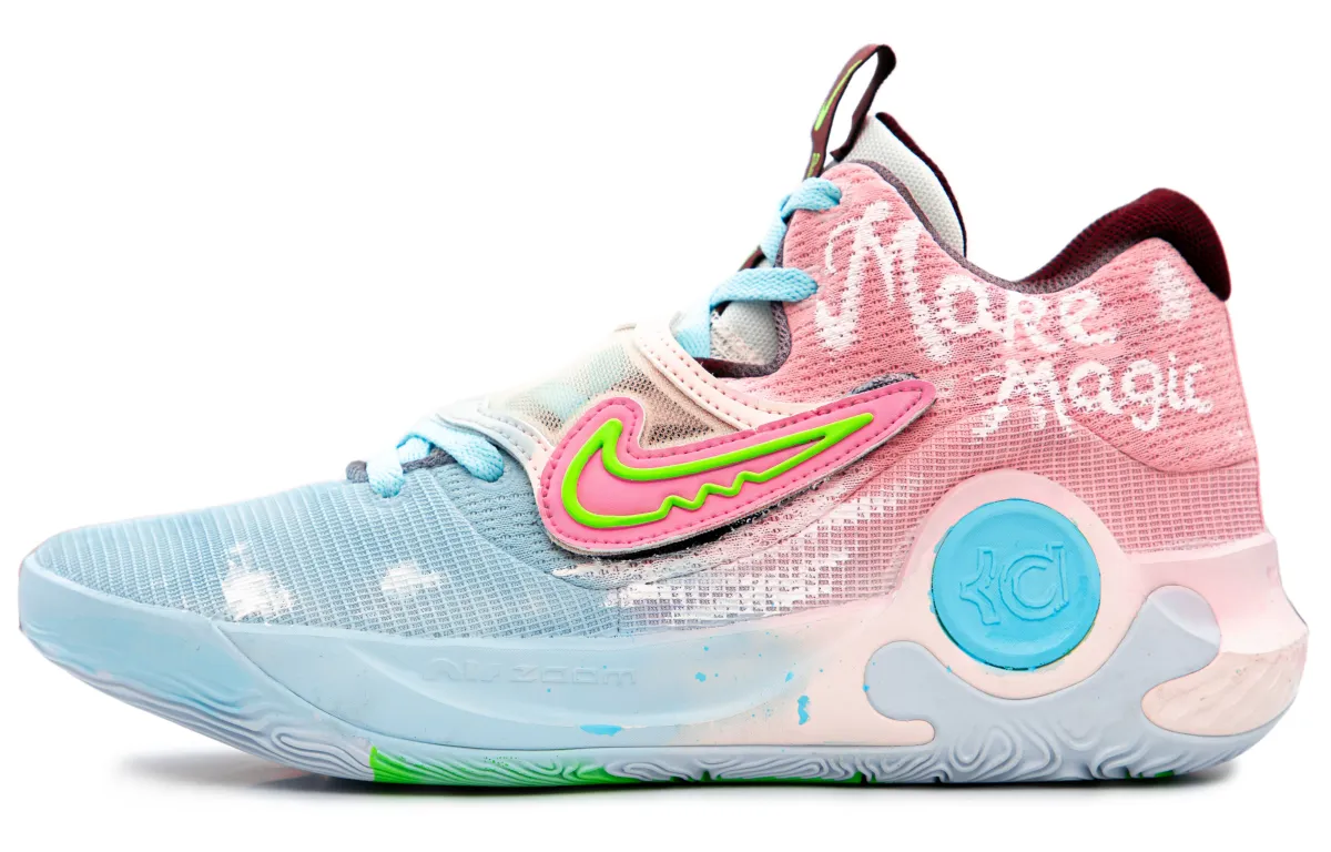 Nike KD Trey 5 X Slip Resistant Abrasion Resistant Mid top Basketball Shoes Men's Blue Pink