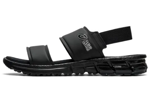 ASICS Gel Quantum 90 Synthetic Leather One Strap Sandals Unisex Black