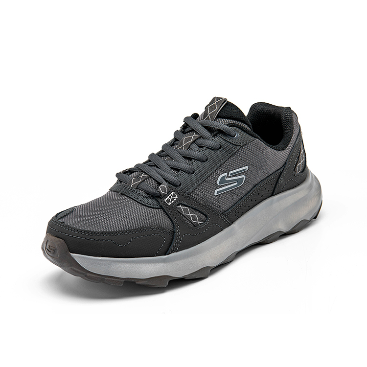 Skechers OUTDOOR Synthetic Leather Fashion Low top Mountaineering Hiking Shoes Men’s Charcoal