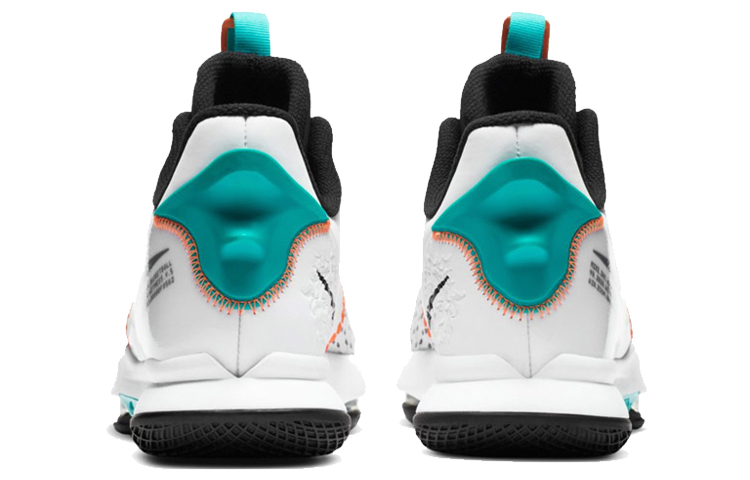 Кроссовки Nike Witness 5 LeBron EP (бело-зелено-оранжевые) — 白/绿/橘 — фото 5