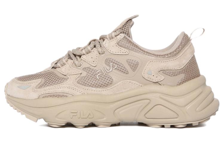 FILA Fila Mars 2 Tena City fabric synthetic leather, comfortable and versatile, shock-absorbing, wear-resistant and breathable, low-top dad shoes, same style for men and women, curry color, Korean version