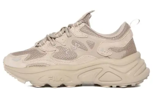 FILA Fila Mars 2 Tena City fabric synthetic leather, comfortable and versatile, shock-absorbing, wear-resistant and breathable, low-top dad shoes, same style for men and women, curry color, Korean version