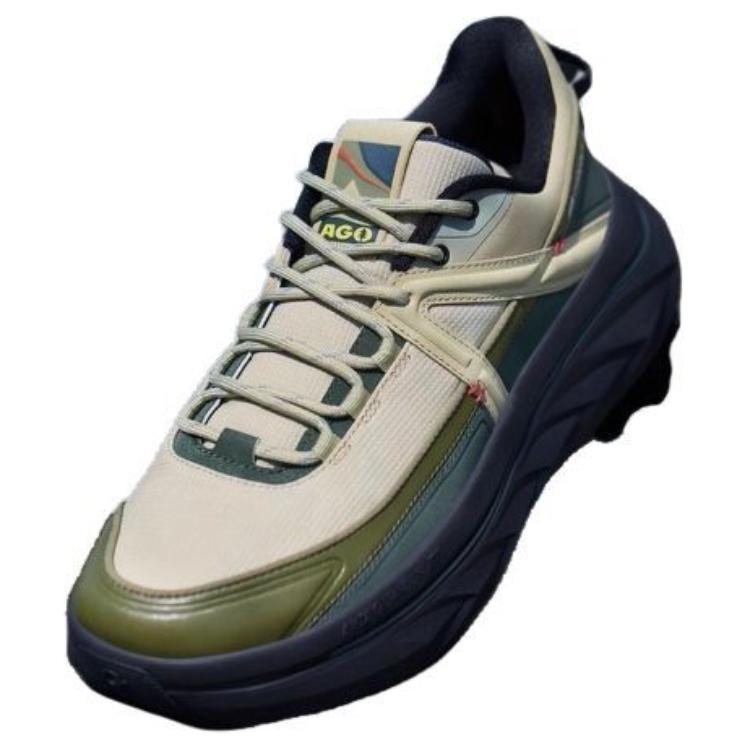 Anta Cushioning Slip Resistant Abrasion Resistant Low top Hiking Shoes Men’s Green Black