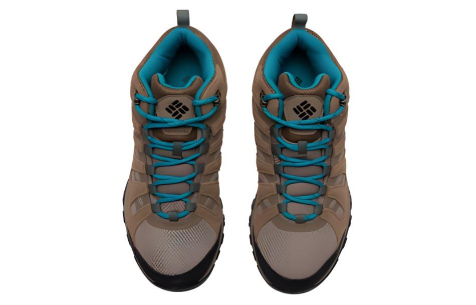 Columbia Slip Resistant Abrasion Resistant Mid top Mountaineering Hiking Shoes Women’s Brown Blue