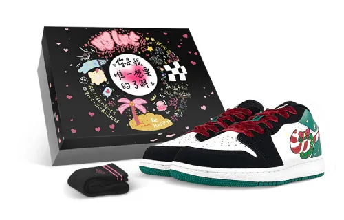 Air jordan, gift box, velvet low retro basketball shoelaces, custom-made