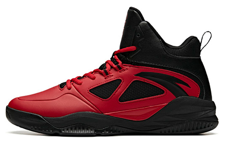 Anta Bastard Cushioning Breathable High top Basketball Shoes Men's Red Black