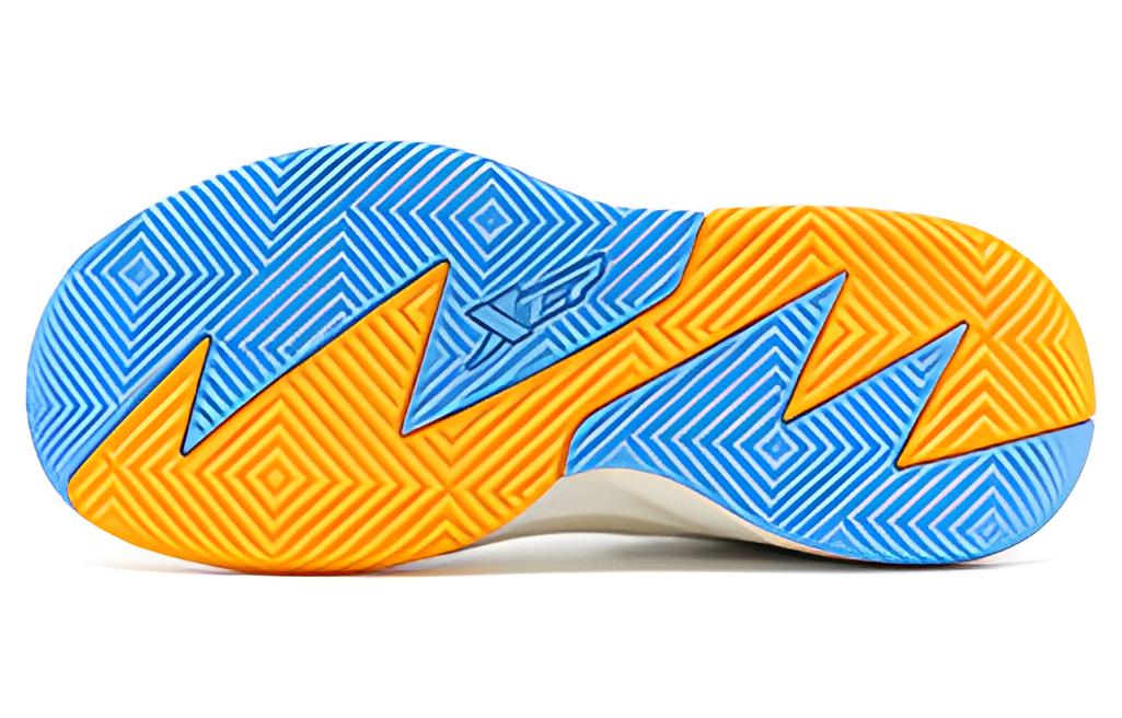 XTEP Reverse Generation Cushioning Slip Resistant Abrasion Resistant Low top Basketball Shoes Men’s White Blue Yellow
