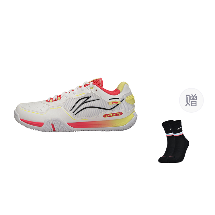 Li Ning Cushioning Slip Resistant Abrasion Resistant Low top Badminton Shoes Unisex Gray Red