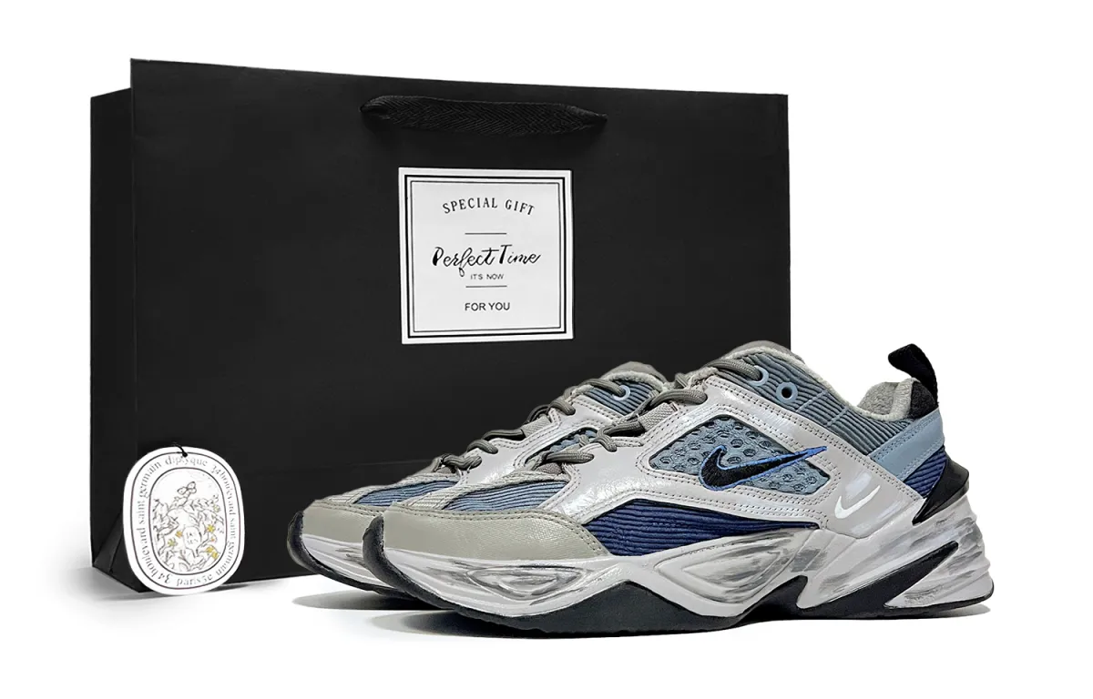 Nike M2K Tekno The Creator In The Wilderness, On The Run Abrasion Resistant Low top Chunky Sneakers Unisex Blue Gray