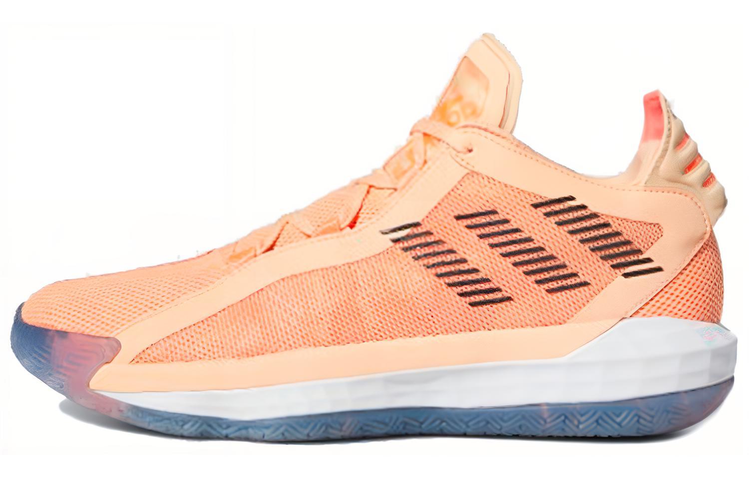 Adidas D lillard 6, comfortable for daily use, non-slip, wear-resistant and lightweight, low-top basketball shoes, same style for men and women, coral pink